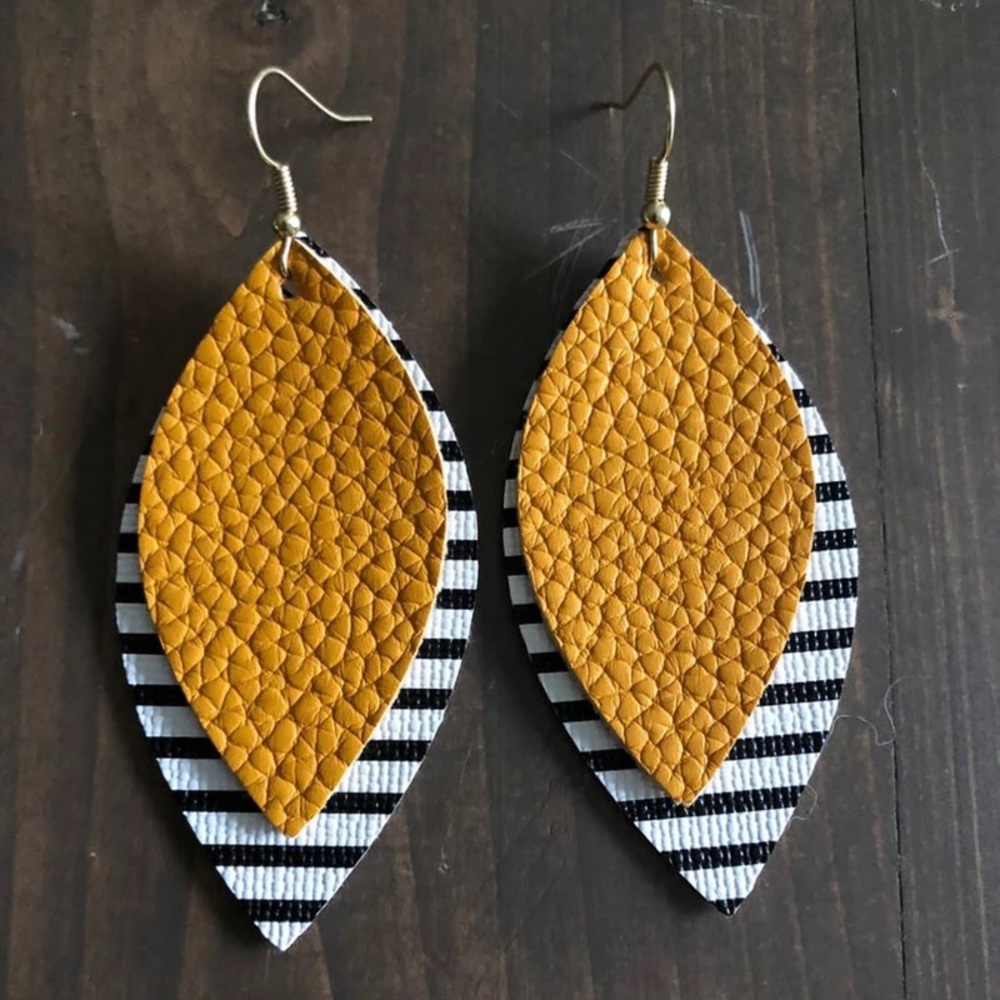 Leather Teardrop Earring